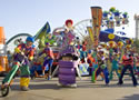 Guests suddenly find themselves surrounded by the rollicking music, excitement and fun of an instant celebration at Disney's California Adventure™ park as Disney presents the Pixar Film Pals in a high-energy 'block party' for the entire family.© Disney/Pixar